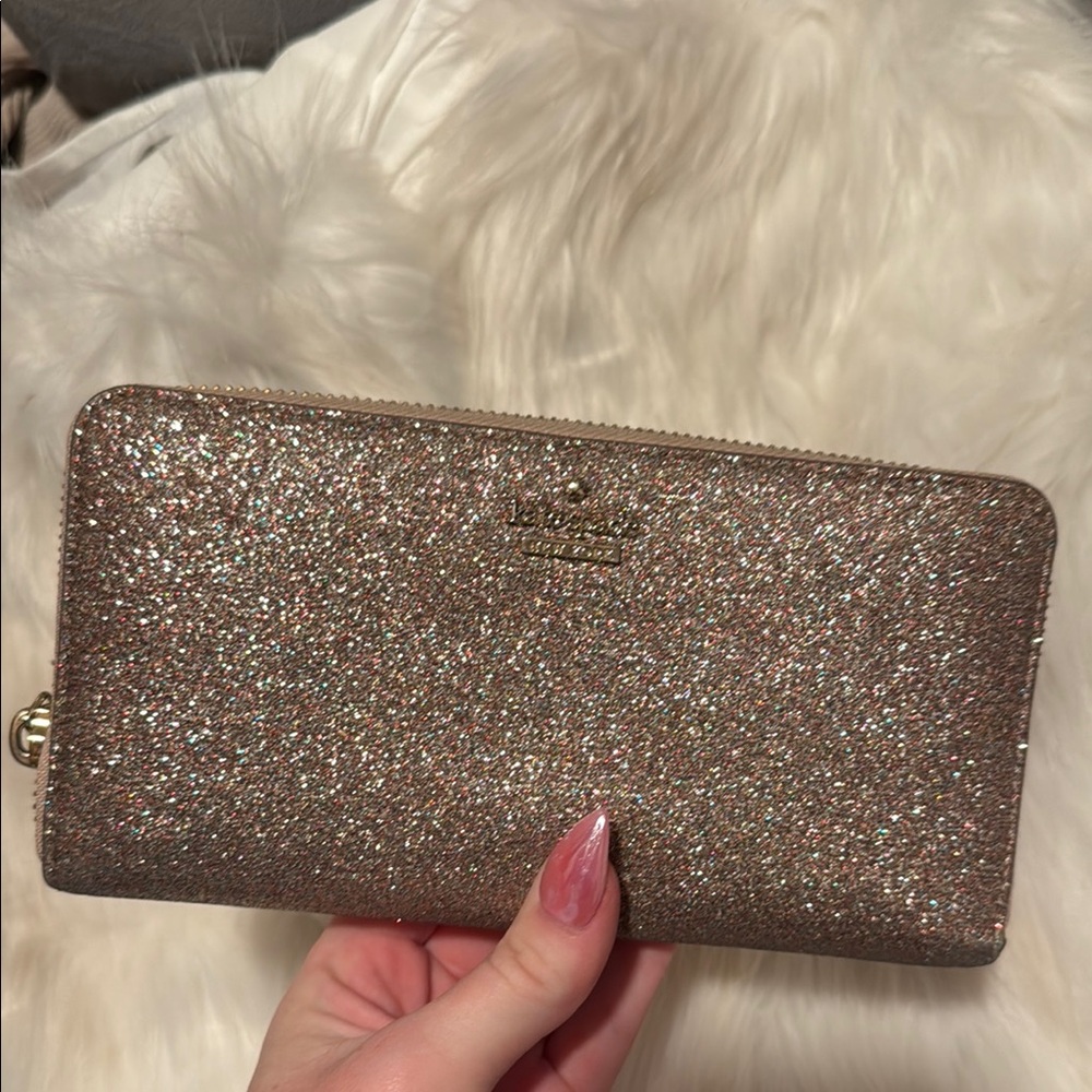 Kate Spade Brown Wallet with Glitter Finish